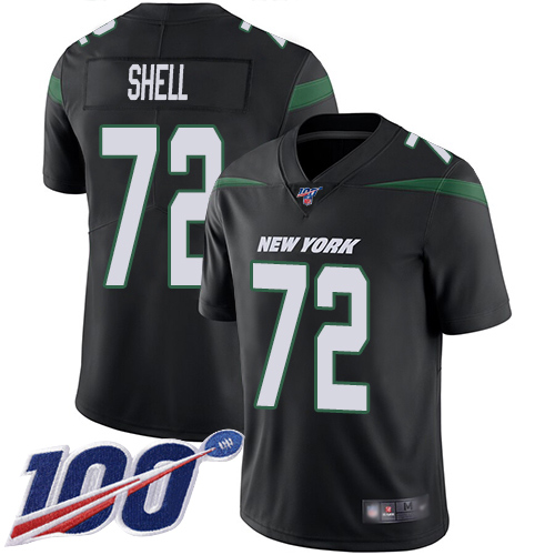New York Jets Limited Black Youth Brandon Shell Alternate Jersey NFL Football 72 100th Season Vapor Untouchable